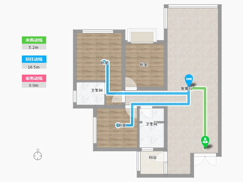 四川省-成都市-鹭湖宫17区全景舱-84.00-户型库-动静线