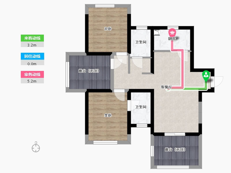 四川省-巴中市-普达阳光-71.57-户型库-动静线