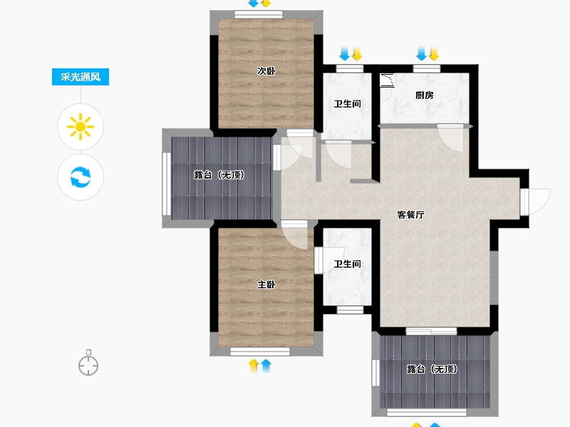 四川省-巴中市-普达阳光-71.57-户型库-采光通风