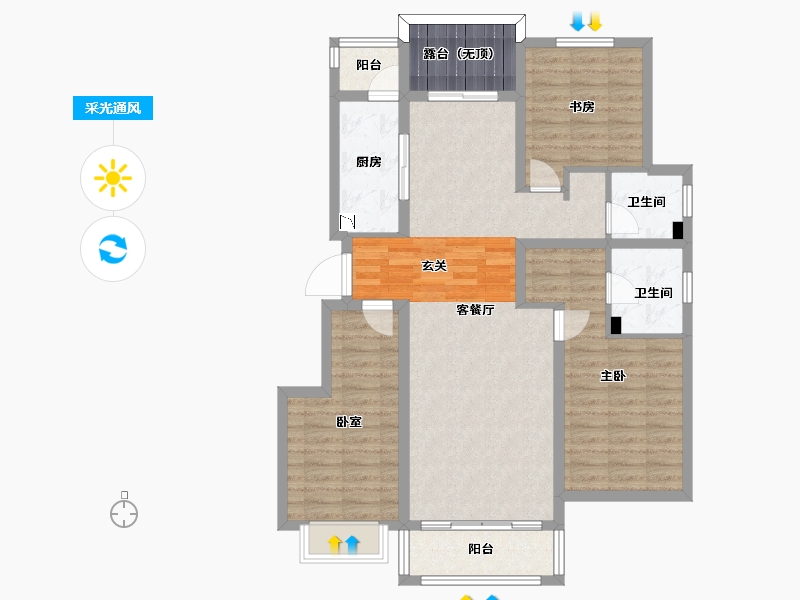 河北省-石家庄市-金悦府-101.75-户型库-采光通风