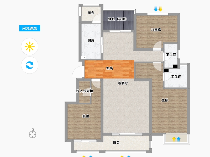 河北省-石家庄市-金悦府-113.59-户型库-采光通风