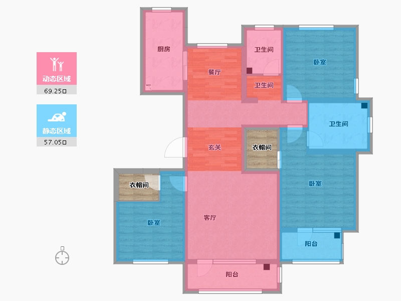 河北省-石家庄市-唐宫原著名邸-117.59-户型库-动静分区