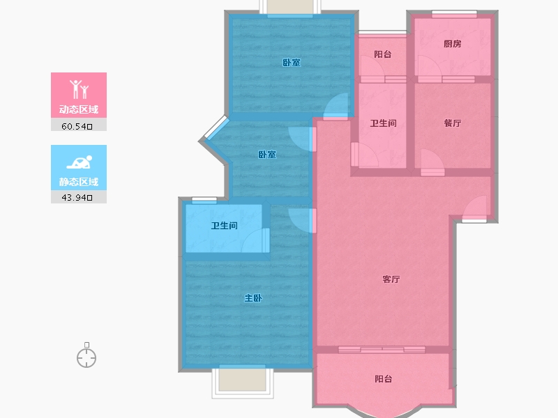 贵州省-遵义市-方圆学府壹号-92.29-户型库-动静分区