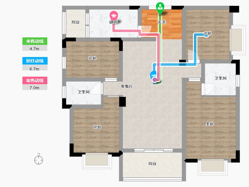 贵州省-贵阳市-息烽1号-105.01-户型库-动静线