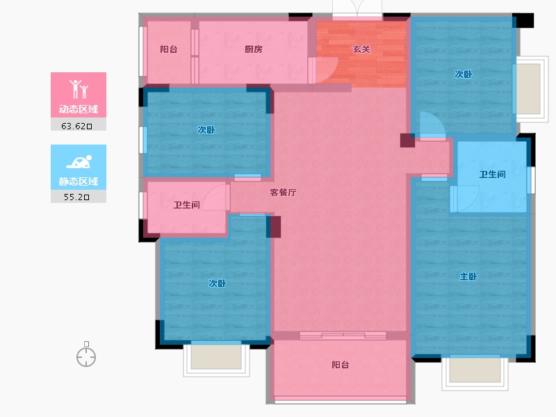 贵州省-贵阳市-息烽1号-105.01-户型库-动静分区