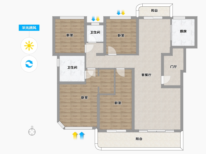 四川省-成都市-德商御璟天骄-131.16-户型库-采光通风