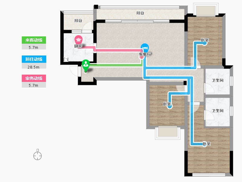 四川省-成都市-宇顺花与城-95.05-户型库-动静线