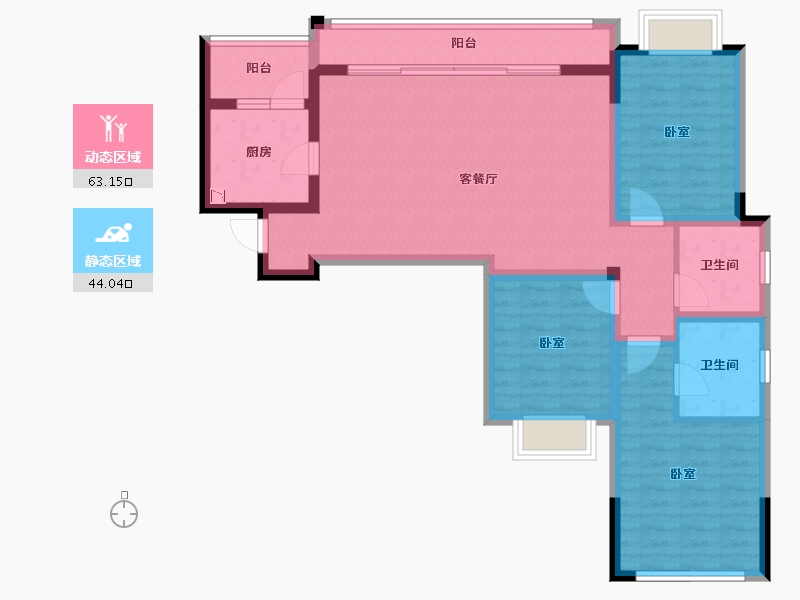 四川省-成都市-宇顺花与城-95.05-户型库-动静分区