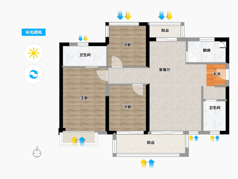 四川省-成都市-青白江万达-82.40-户型库-采光通风