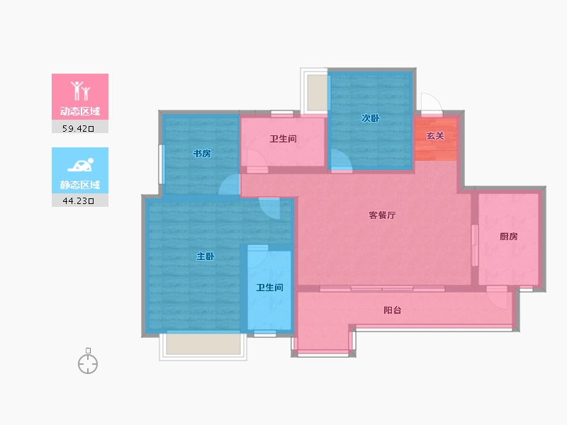 四川省-成都市-蓝光长岛城-92.32-户型库-动静分区