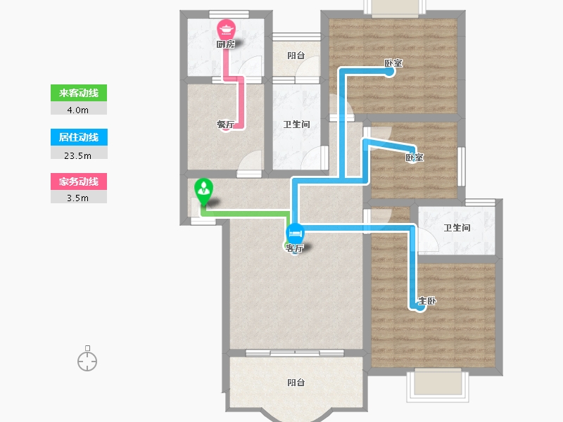 贵州省-遵义市-方圆学府壹号-93.40-户型库-动静线