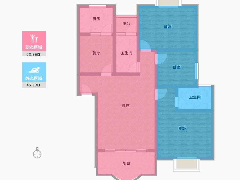 贵州省-遵义市-方圆学府壹号-93.40-户型库-动静分区