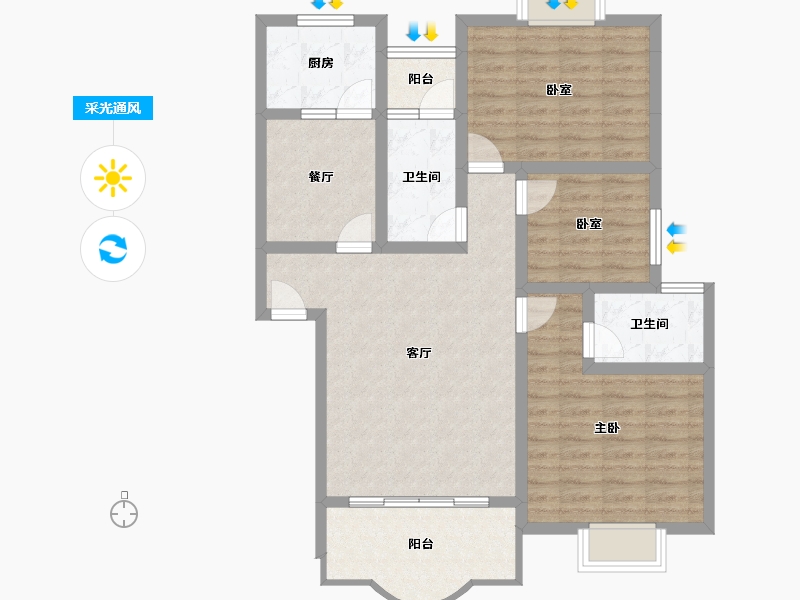 贵州省-遵义市-方圆学府壹号-93.40-户型库-采光通风