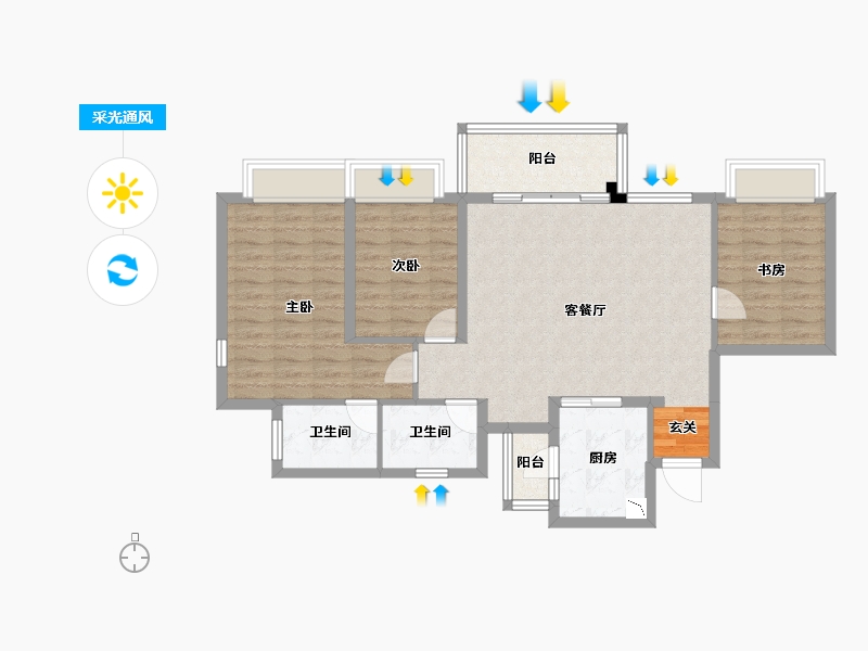 四川省-成都市-蓝光未来-92.24-户型库-采光通风