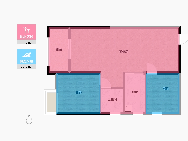 贵州省-贵阳市-首钢贵州之光-57.40-户型库-动静分区