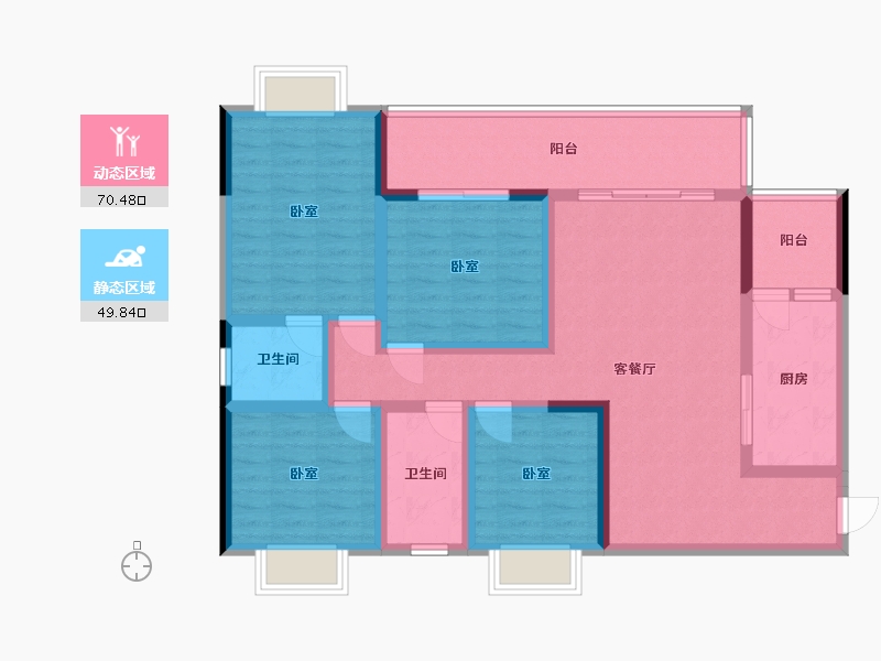 贵州省-安顺市-时鼎绿洲-106.00-户型库-动静分区