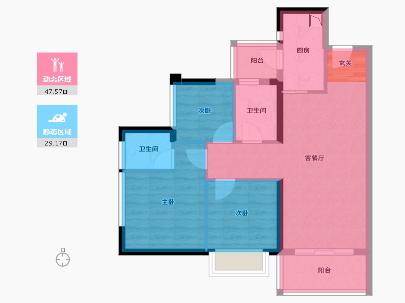 四川省-成都市-青白江万达-67.94-户型库-动静分区