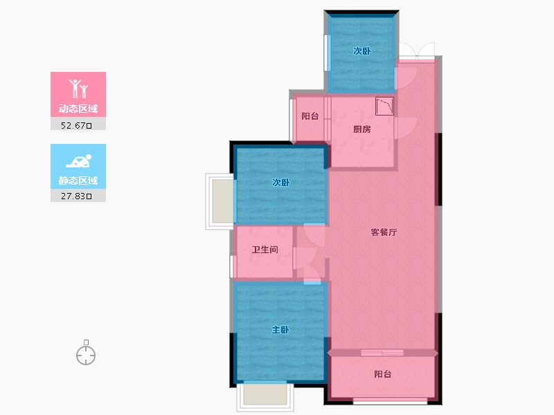 贵州省-贵阳市-乐湾国际城-71.07-户型库-动静分区