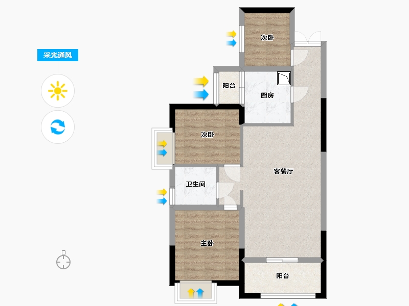 贵州省-贵阳市-乐湾国际城-71.07-户型库-采光通风