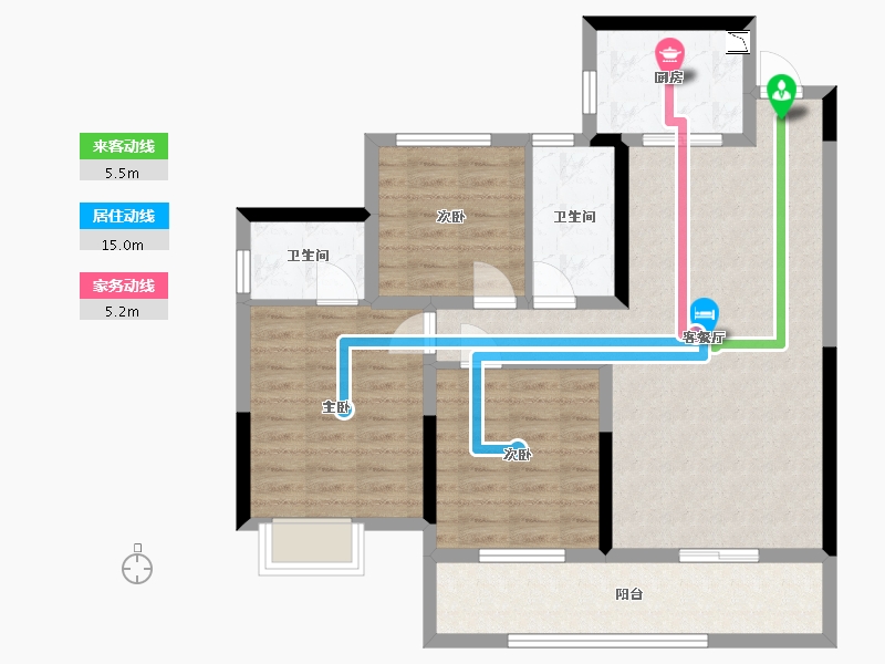 四川省-宜宾市-恒润安宁府-88.89-户型库-动静线