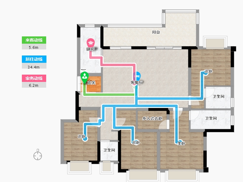 四川省-成都市-蓝光观岭·雍锦半岛-128.06-户型库-动静线