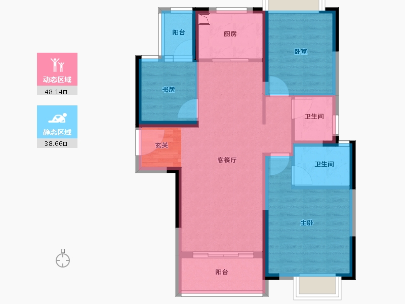 四川省-成都市-新城瑞升悦隽西江-76.99-户型库-动静分区