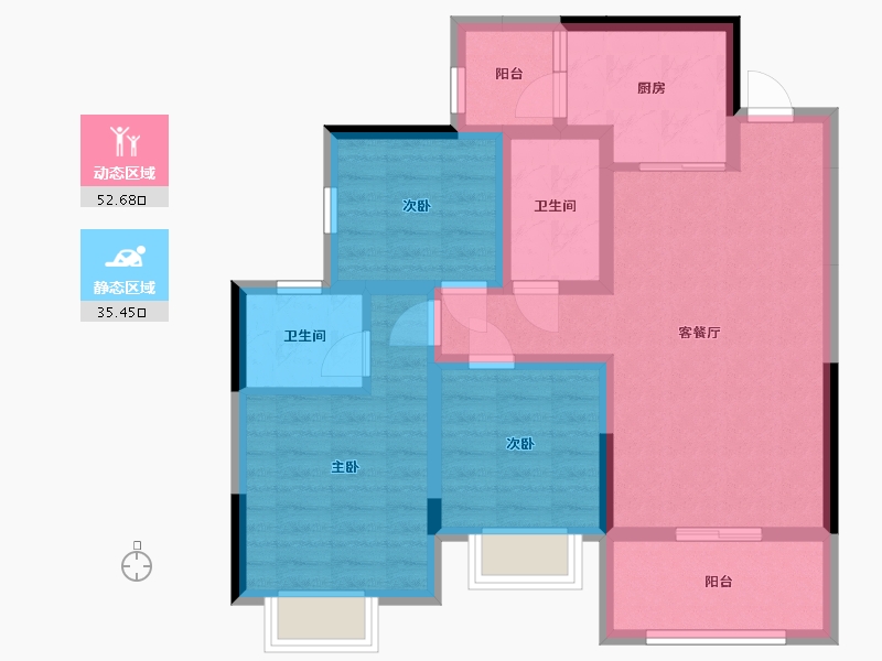 四川省-成都市-天立世纪华府-77.21-户型库-动静分区