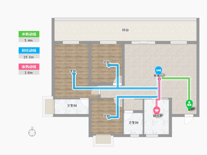 贵州省-遵义市-学堂郡四季花园-111.08-户型库-动静线