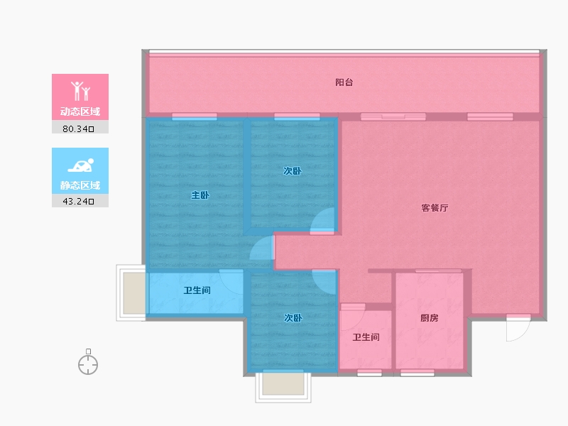 贵州省-遵义市-学堂郡四季花园-111.08-户型库-动静分区