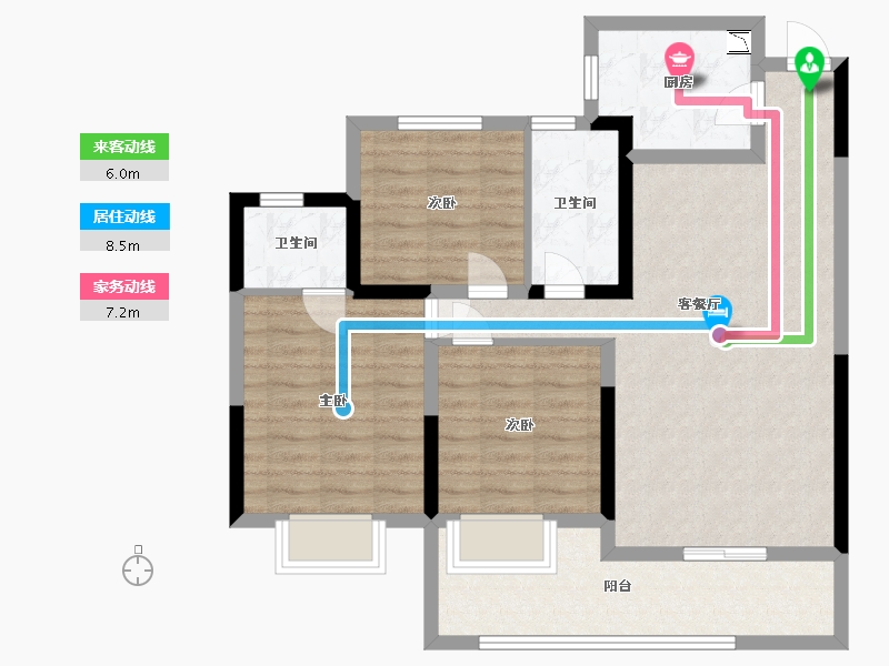 四川省-宜宾市-恒润安宁府-87.04-户型库-动静线