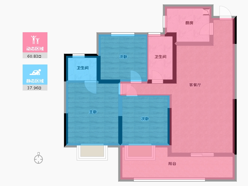 四川省-宜宾市-恒润安宁府-87.04-户型库-动静分区