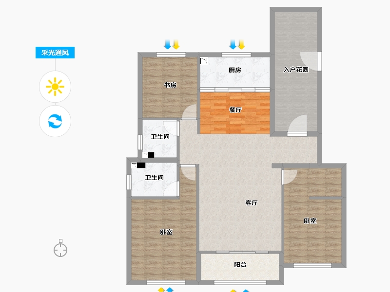 河北省-石家庄市-春熙雅园-117.54-户型库-采光通风