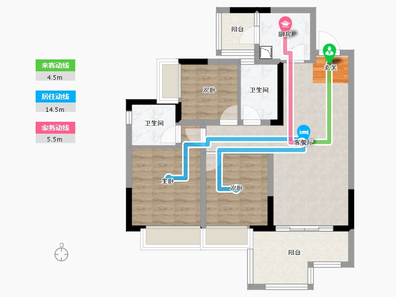 四川省-成都市-蓝光观岭·雍锦半岛-78.56-户型库-动静线