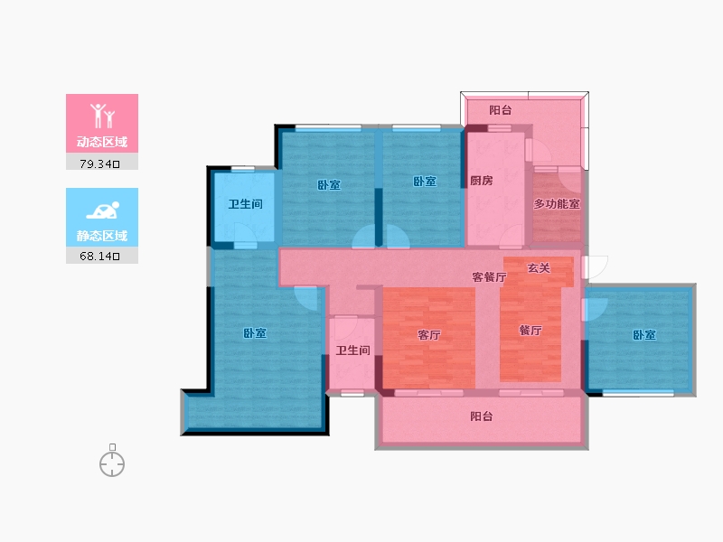 四川省-成都市-隆腾凌云府-131.51-户型库-动静分区