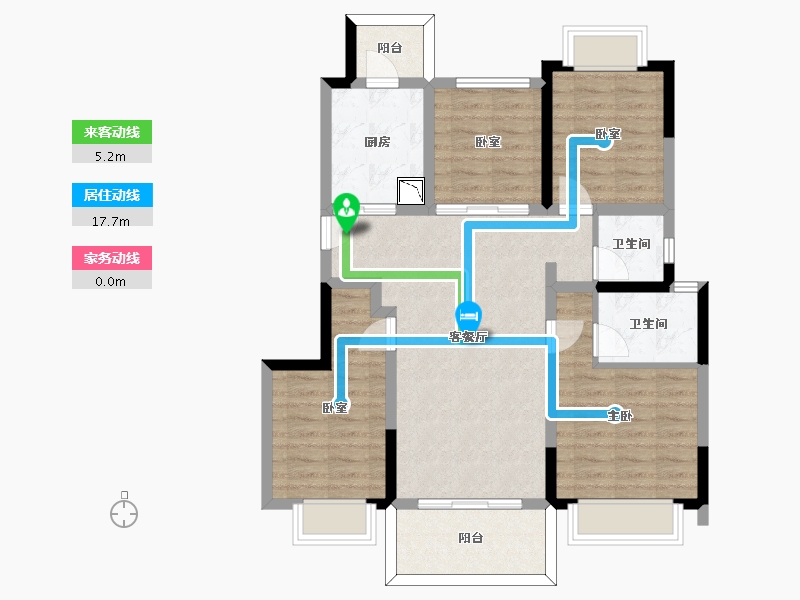 四川省-成都市-桂湖正荣府-88.82-户型库-动静线