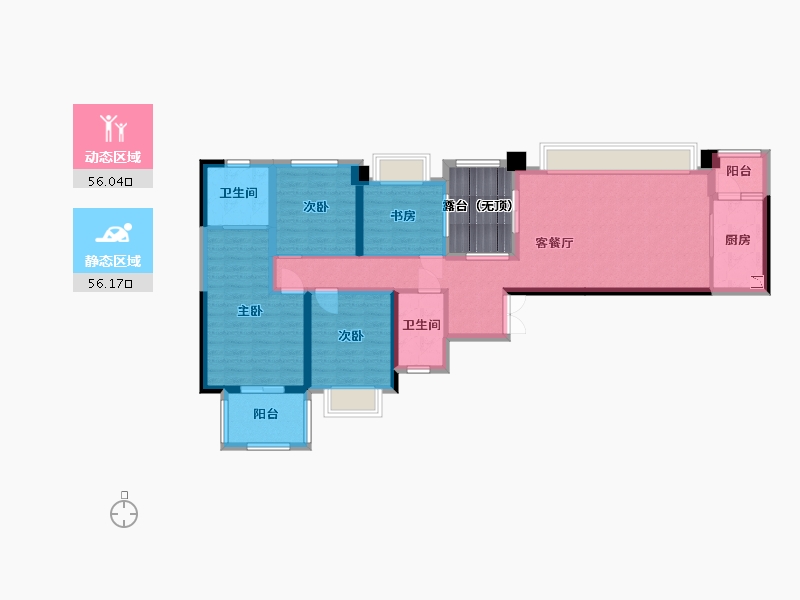 贵州省-贵阳市-旭辉观云-106.08-户型库-动静分区