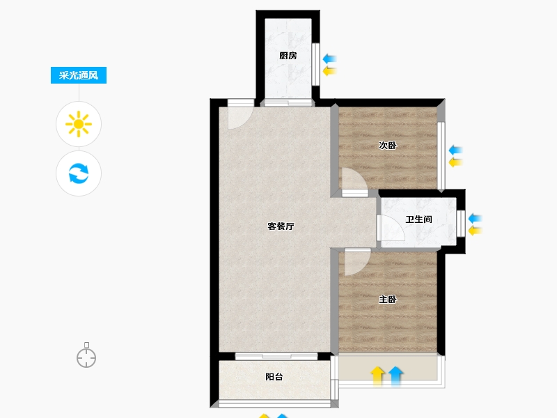 广东省-深圳市-吉祥悦府-55.77-户型库-采光通风