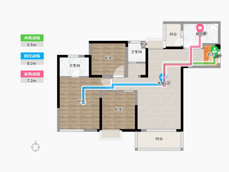 四川省-成都市-泛悦城市广场-85.31-户型库-动静线