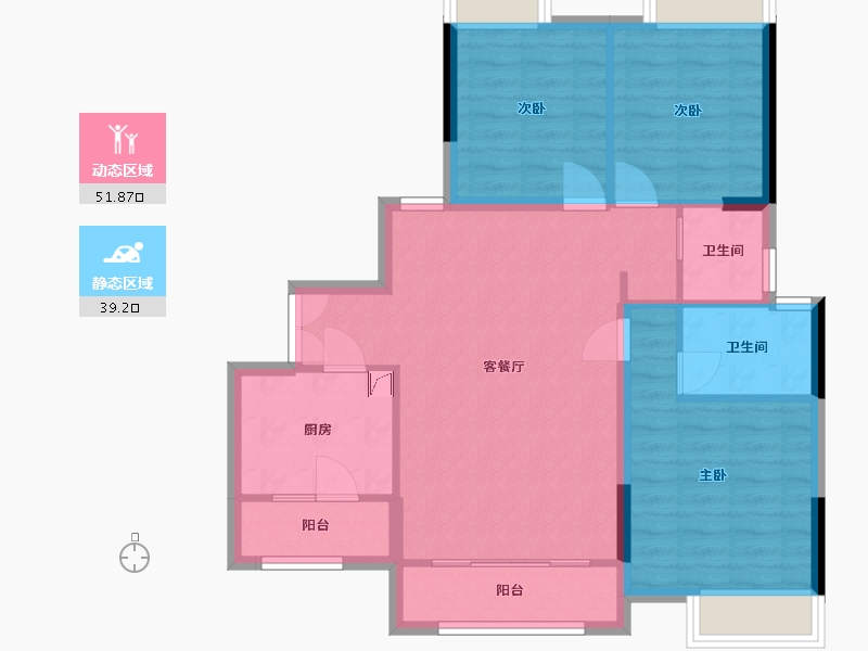 贵州省-贵阳市-乐湾国际城-81.79-户型库-动静分区