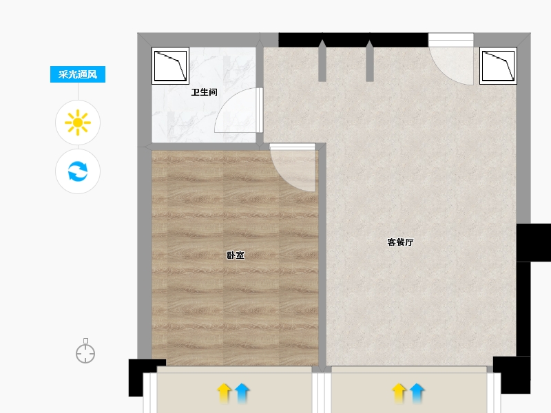 四川省-成都市-华侨城云创中心-33.64-户型库-采光通风