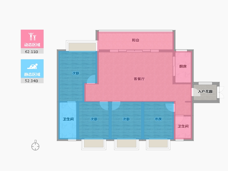 贵州省-铜仁市-阳光城·丽景湾-106.11-户型库-动静分区