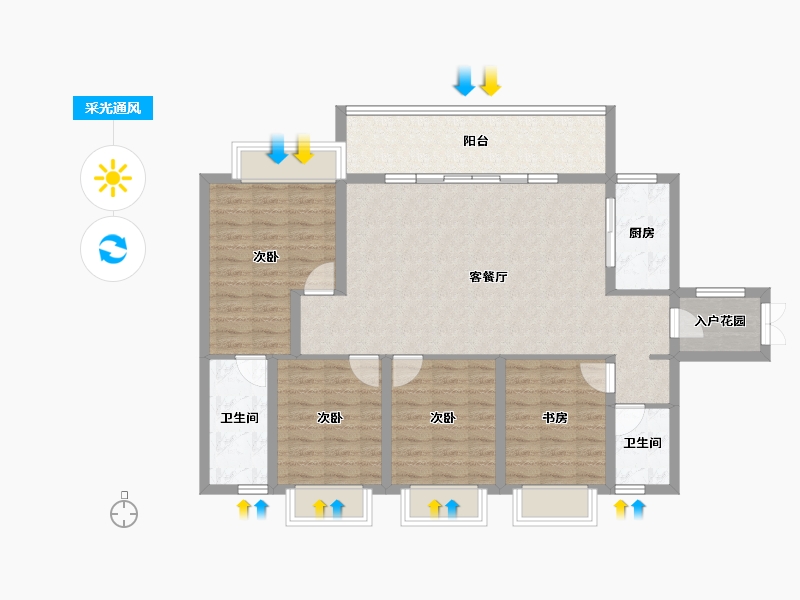 贵州省-铜仁市-阳光城·丽景湾-106.11-户型库-采光通风