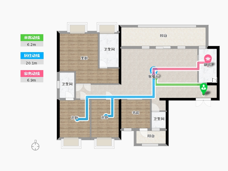 四川省-宜宾市-华侨城三江口CBD-135.79-户型库-动静线