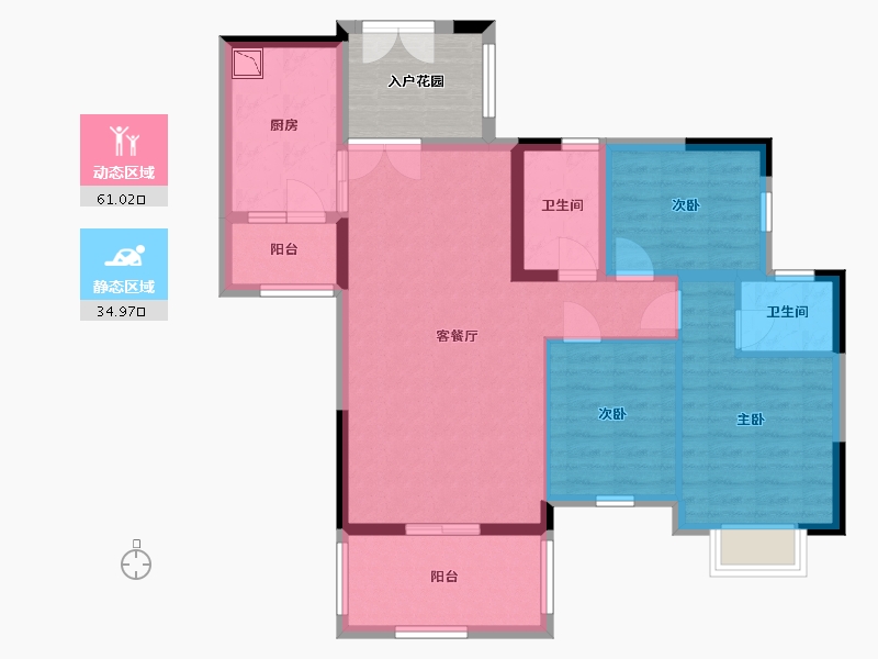 贵州省-贵阳市-清镇盛世江南-91.64-户型库-动静分区