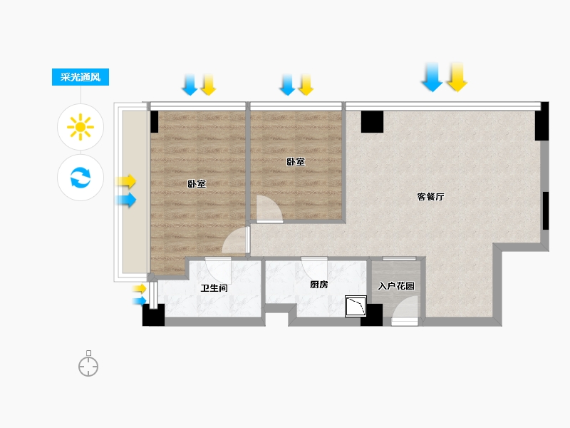 四川省-成都市-华侨城云创中心-63.51-户型库-采光通风