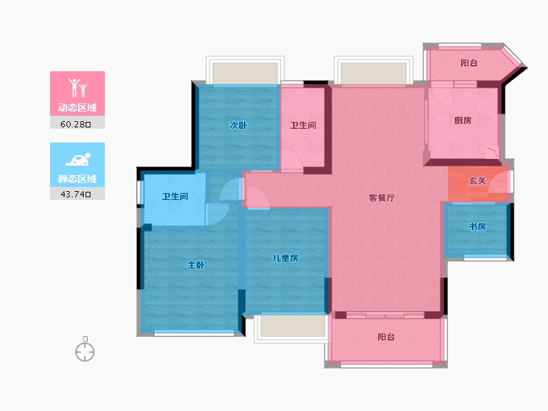 贵州省-贵阳市-永实御湖尚城-92.28-户型库-动静分区