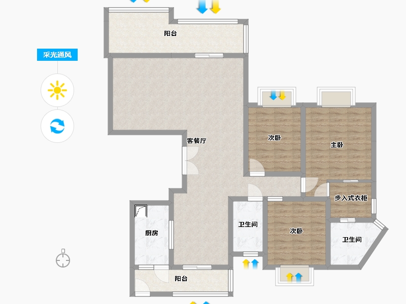 贵州省-贵阳市-乐湾国际城-123.42-户型库-采光通风