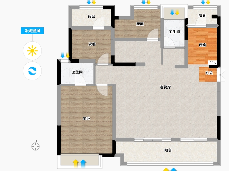 四川省-成都市-领地天府蘭台-104.46-户型库-采光通风