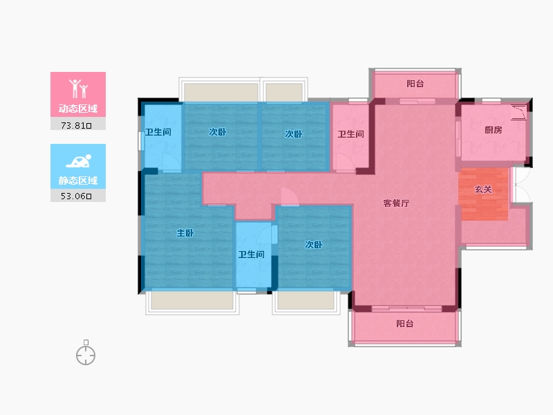 贵州省-贵阳市-永实御湖尚城-113.60-户型库-动静分区