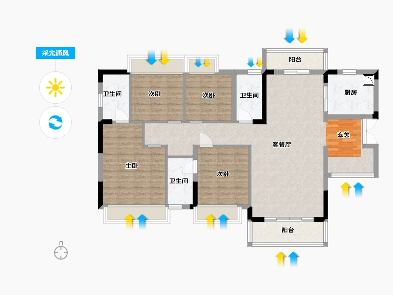 贵州省-贵阳市-永实御湖尚城-113.60-户型库-采光通风